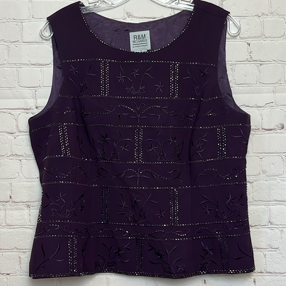 R&M Richards Glitter Embroidered Two Piece Set - Picture 2 of 12